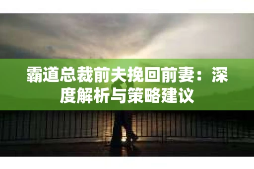 霸道总裁前夫挽回前妻:深度解析与策略建议 霸道总裁前夫挽回前妻:深度解析与策略建议
