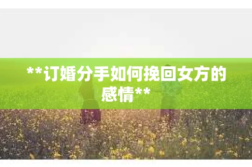 **订婚分手如何挽回女方的感情**