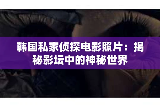 韩国私家侦探电影照片：揭秘影坛中的神秘世界