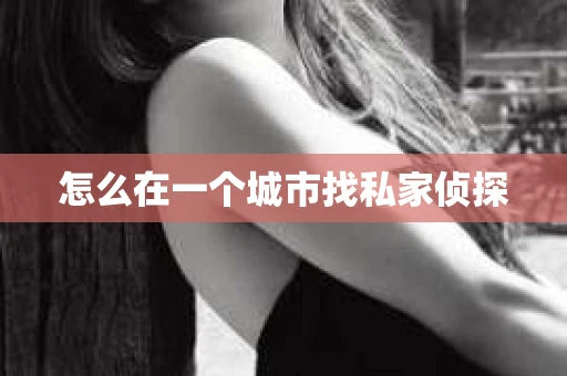 怎么在一个城市找私家侦探