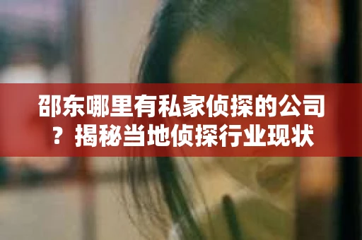 邵东哪里有私家侦探的公司？揭秘当地侦探行业现状
